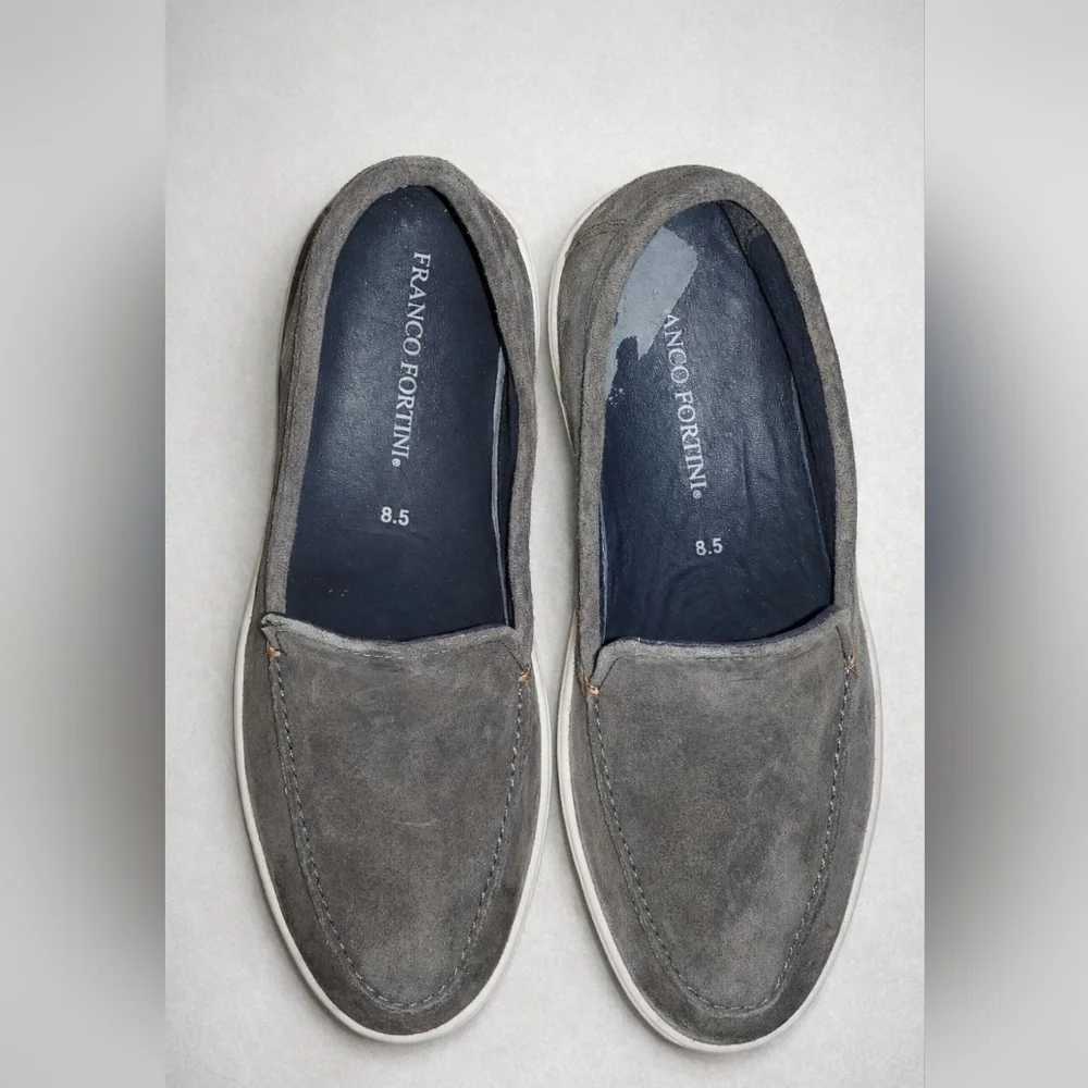 Franco Fortini Conner men's slip-on moc toe suede loafers grey Size 8.5